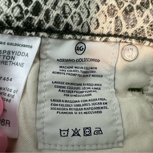 AG Adriano Goldschmied The Mari High Rise Straight Snake Print Pants Size 26R - Picture 8 of 12